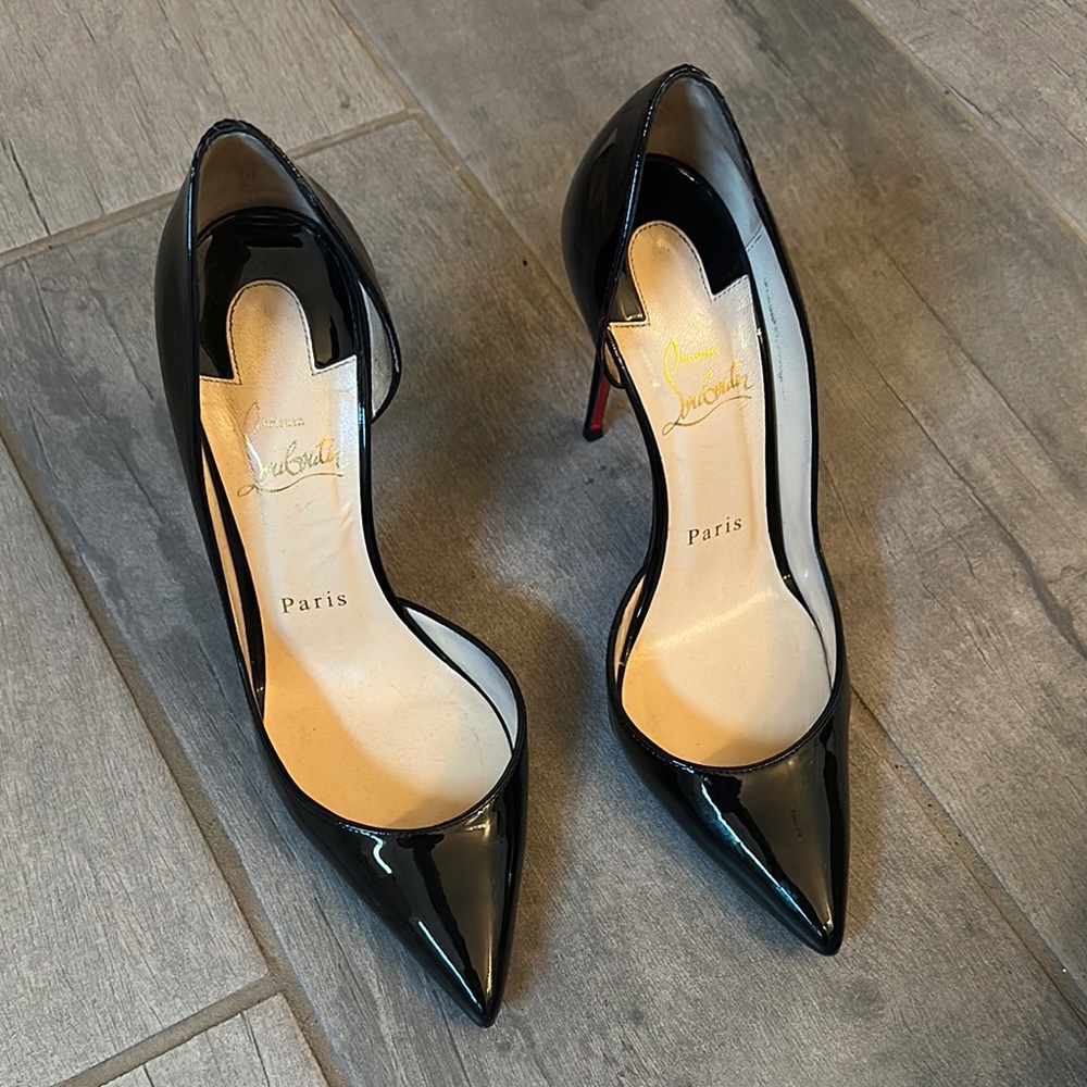 Christian Louboutin Black Patent Iriza 100 Heels